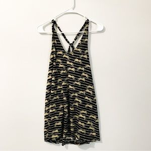 Jaguar pattern strappy a-line tank top